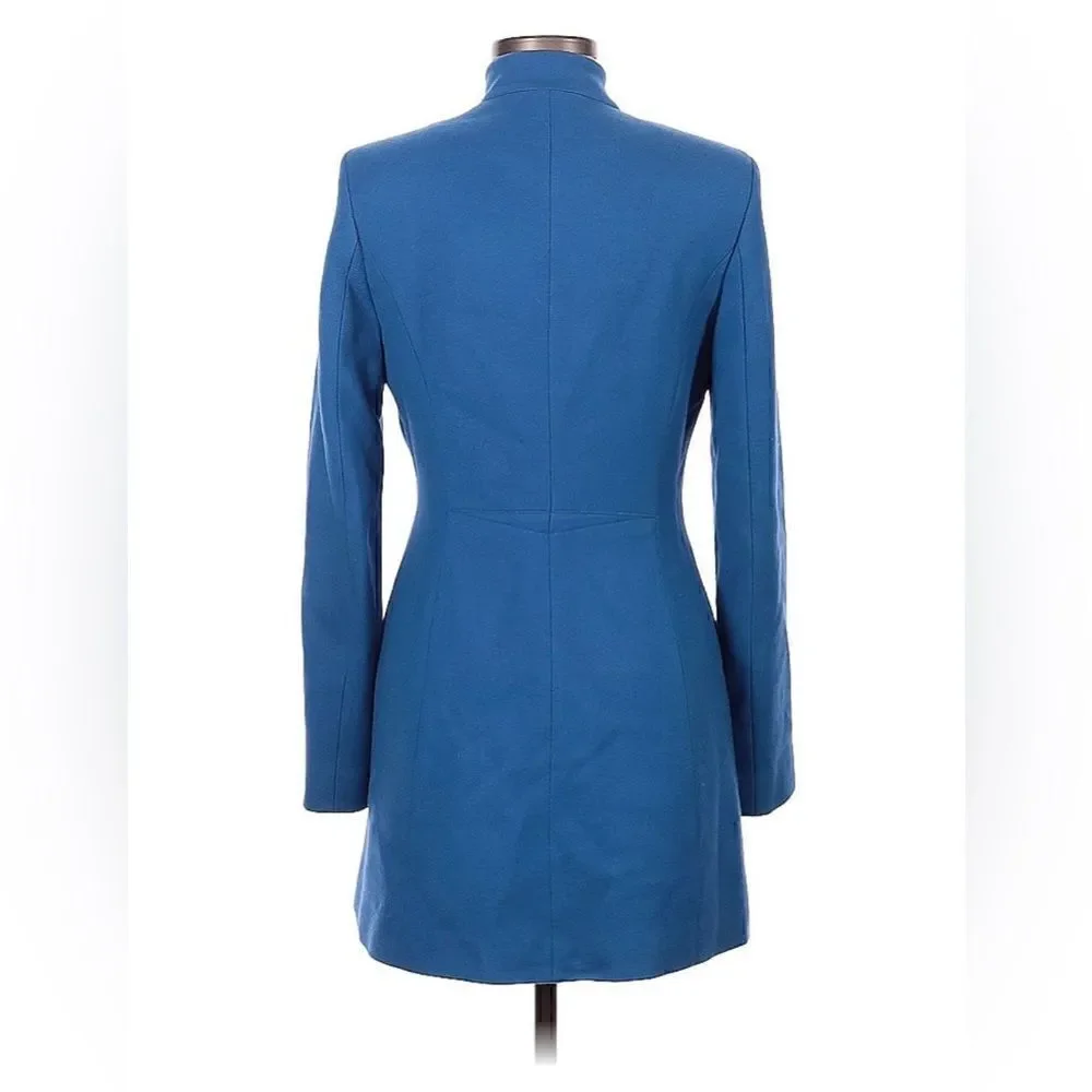 Reiss Wool Blend Pea Coat Royal Blue Size Small